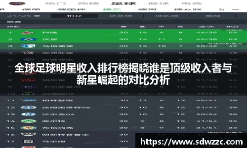 全球足球明星收入排行榜揭晓谁是顶级收入者与新星崛起的对比分析